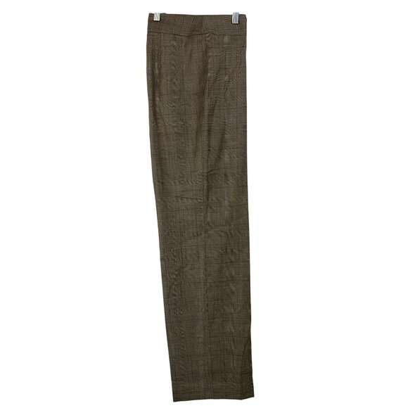 Sz 8 Armani Collezioni Womens Gray Plaid Wool-Blend Dress Pants Wide Leg GUC - Picture 5 of 7